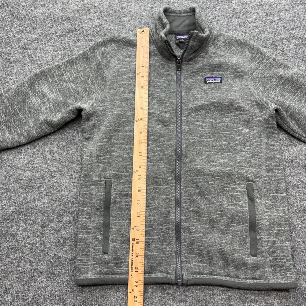 Patagonia Better Sweater Full Zip Jacket Kids Medium 10 Heathered Gray Fleece